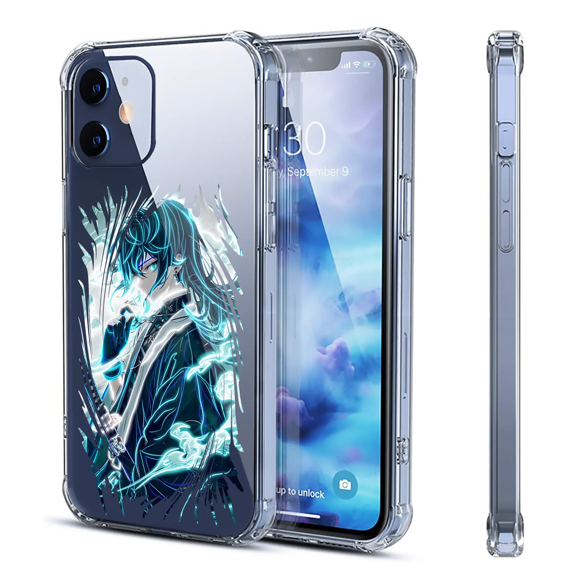 鬼滅の刃 グッズ,時透 無一郎 - IPhone 12シリーズ対応 ・ 透明スマホケース ・ クリアソフトケース ・ TPU素材 ・ 耐衝撃 ・ 高密着 ・ 防汚 防指紋 ・ 簡単着脱